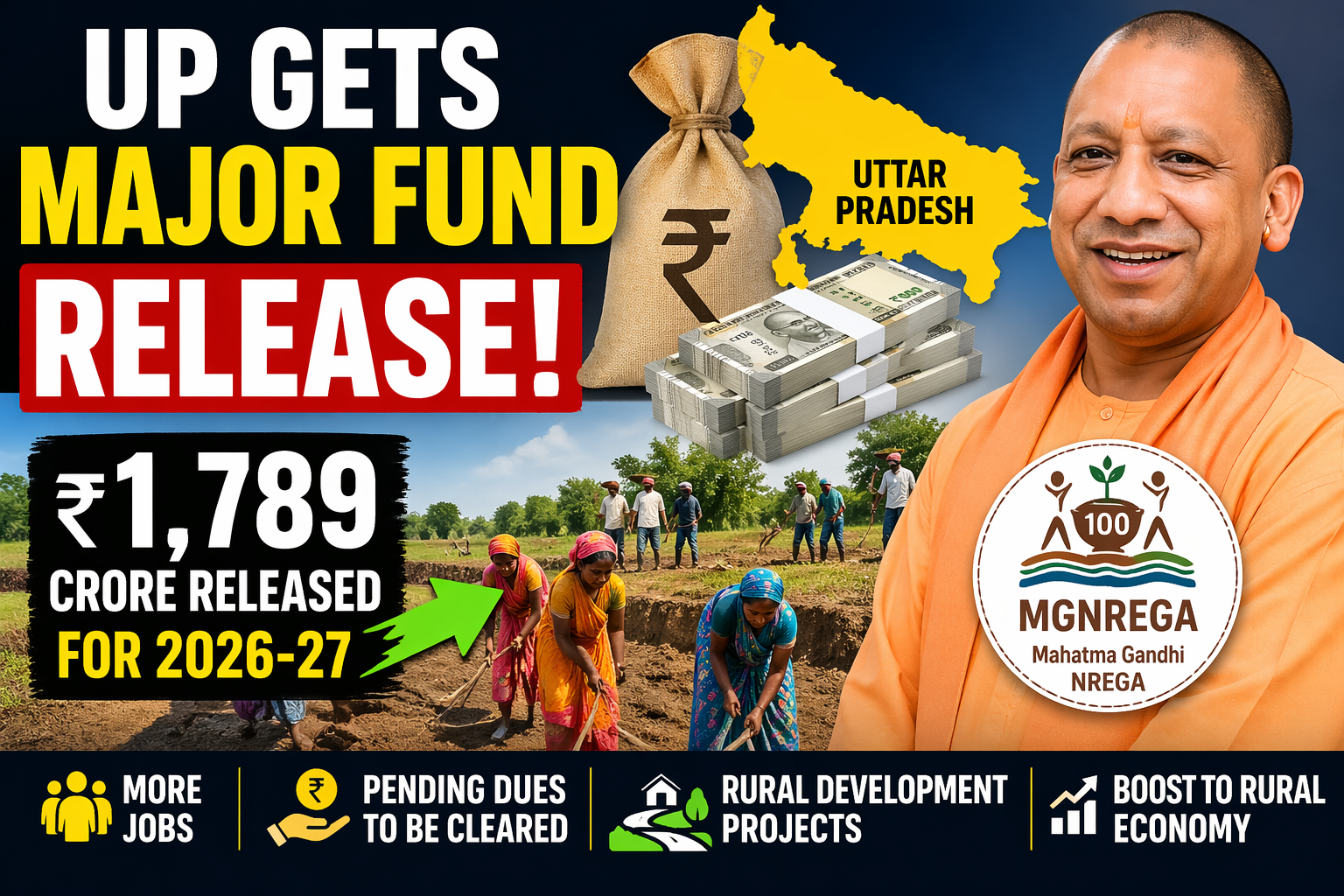 UP Gets Major MGNREGA Fund Boost for Rural Jobs todaynews360.in