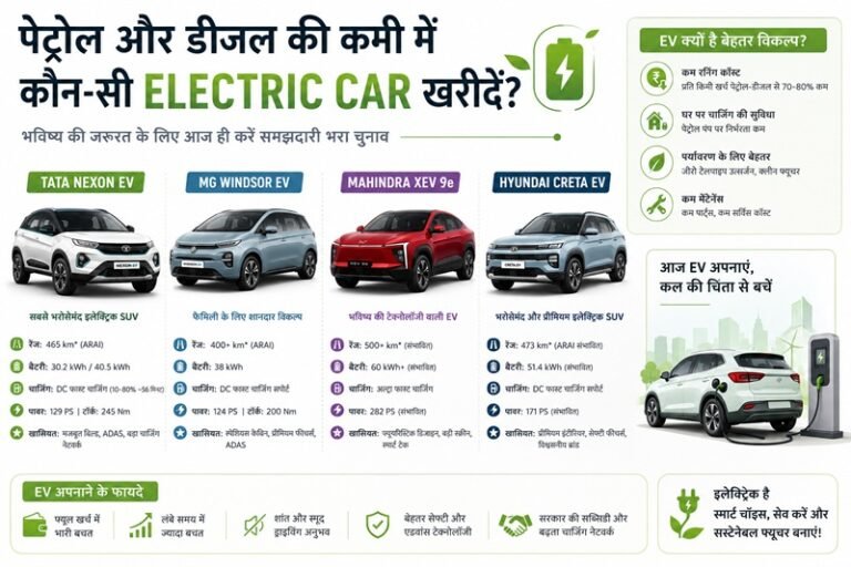 In case of shortage of petrol and diesel which electric car buy पेट्रोल-डीजल की कमी होने पर कौन-सी इलेक्ट्रिक कार खरीदना होगा