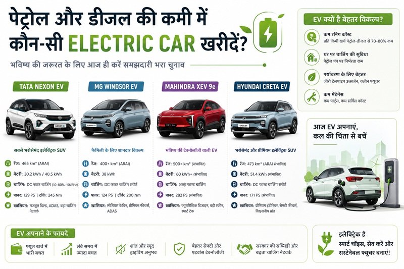In case of shortage of petrol and diesel which electric car buy पेट्रोल-डीजल की कमी होने पर कौन-सी इलेक्ट्रिक कार खरीदना होगा