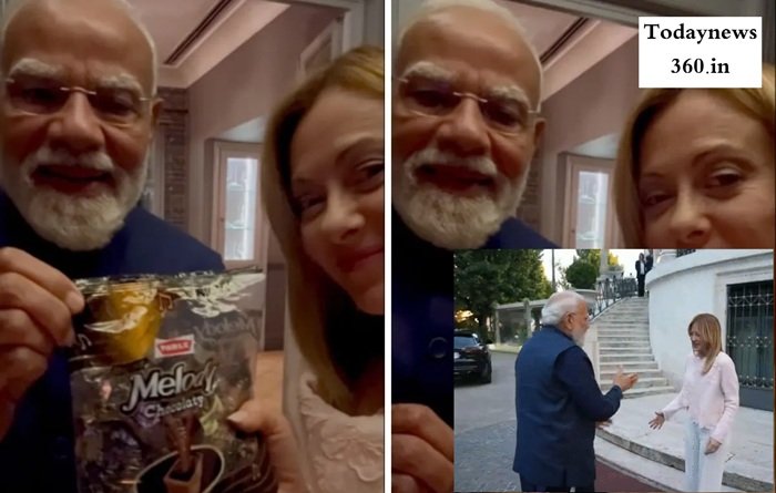 मोदी, मेलोनी और मेलोडी Modi Meloni and Melody travel in car