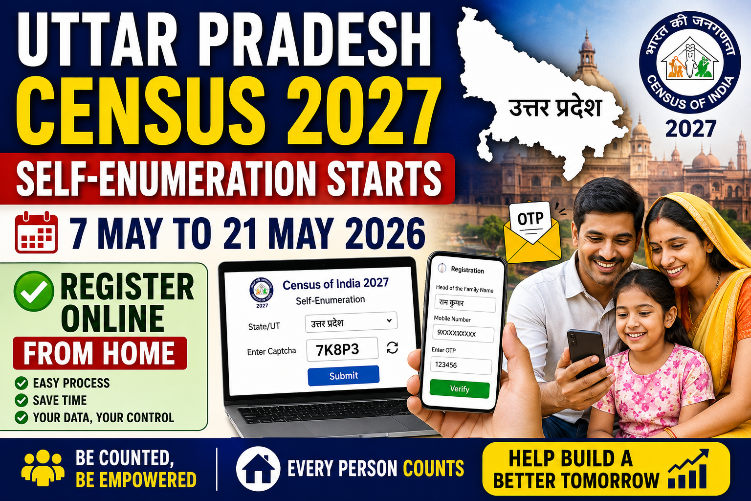 Uttar Pradesh Census 2027 Begins Online Self Enumeration Starts todaynews.in