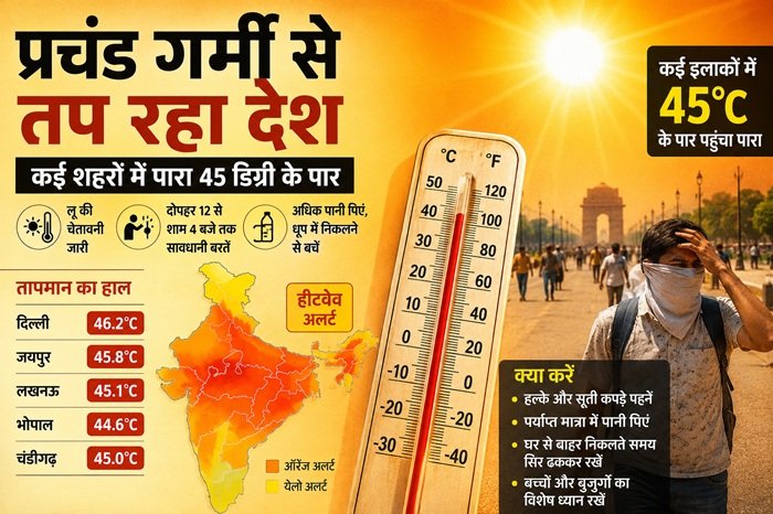 mercury crossed 45 degrees पारा 45 डिग्री के पार