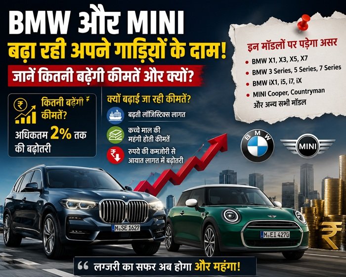 BMW और MINI ने बढ़ाए कारों के दाम