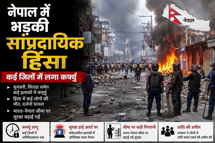 Nepal Violence Curfew News सांप्रदायिक हिंसा