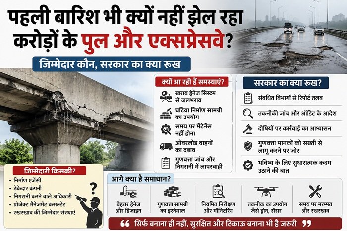 bridge and expressway fall rain